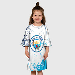 Платье клеш для девочки Manchester City - Футбольный клуб, цвет: 3D-принт — фото 2