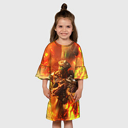 Платье клеш для девочки Doom ART спина, цвет: 3D-принт — фото 2