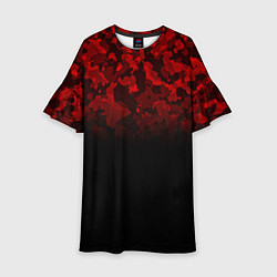 Платье клеш для девочки BLACK RED CAMO RED MILLITARY, цвет: 3D-принт