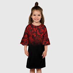 Платье клеш для девочки BLACK RED CAMO RED MILLITARY, цвет: 3D-принт — фото 2