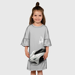 Платье клеш для девочки Lamborghini Concept sketch, цвет: 3D-принт — фото 2