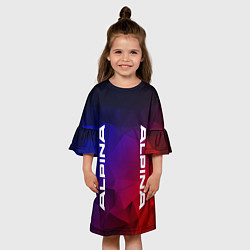 Платье клеш для девочки Alpina RED BLUE, цвет: 3D-принт — фото 2
