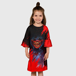 Платье клеш для девочки Huggy Wuggy: Horror Game, цвет: 3D-принт — фото 2