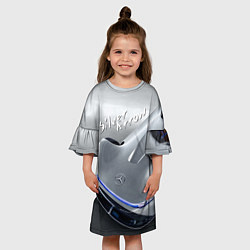 Платье клеш для девочки Mercedes-Benz EQ Silver Arrow Concept, цвет: 3D-принт — фото 2