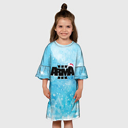 Платье клеш для девочки ARMA 3 НОВОГОДНЯЯ, цвет: 3D-принт — фото 2