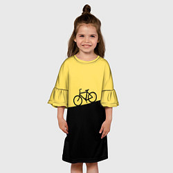 Платье клеш для девочки Бегущий за велосипедом, цвет: 3D-принт — фото 2