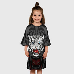 Платье клеш для девочки ЧЁРНЫЙ ТИГР BLACK TIGER УЗОР, цвет: 3D-принт — фото 2