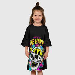 Платье клеш для девочки Fake Happy Фальшивое счастье, цвет: 3D-принт — фото 2