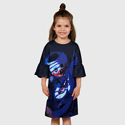 Платье клеш для девочки POPPY PLAYTIME BLUE ПОППИ ПЛЕЙТАЙМ, цвет: 3D-принт — фото 2