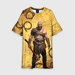 Платье клеш для девочки God of War Kratos Год оф Вар Кратос, цвет: 3D-принт