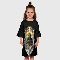 Платье клеш для девочки Elden Ring fire keeper, цвет: 3D-принт — фото 2