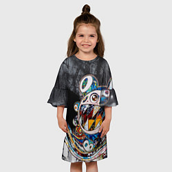 Платье клеш для девочки Стрит-арт Такаси Мураками, цвет: 3D-принт — фото 2