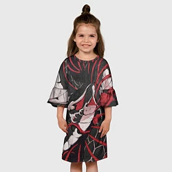 Платье клеш для девочки Хищная Абстракция, цвет: 3D-принт — фото 2
