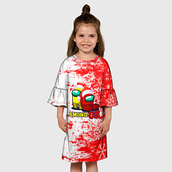 Платье клеш для девочки Among Us Новогодний 2022, цвет: 3D-принт — фото 2