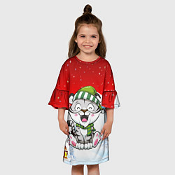 Платье клеш для девочки Милый тигренок Новый 2022 год, цвет: 3D-принт — фото 2