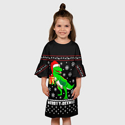 Платье клеш для девочки Санта Юрского Периода, цвет: 3D-принт — фото 2