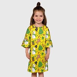 Платье клеш для девочки Веселый праздник и все, что с ним связано, цвет: 3D-принт — фото 2