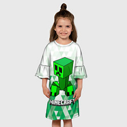 Платье клеш для девочки Minecraft Creeper ползучий камикадзе, цвет: 3D-принт — фото 2