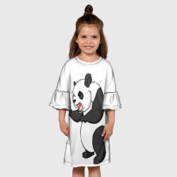 Платье клеш для девочки Взрывная панда, цвет: 3D-принт — фото 2