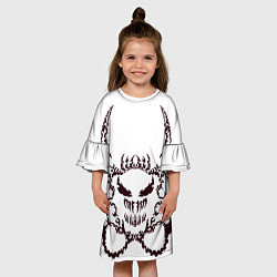 Платье клеш для девочки Веном рога, цвет: 3D-принт — фото 2