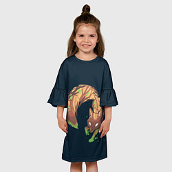 Платье клеш для девочки Лисолес, цвет: 3D-принт — фото 2