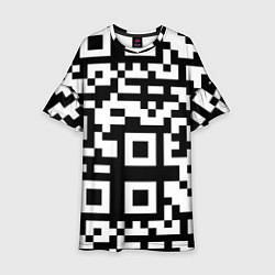 Платье клеш для девочки Qr codeкуаркод, цвет: 3D-принт