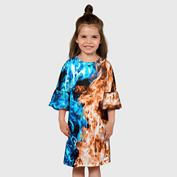 Платье клеш для девочки Огненное пламя, цвет: 3D-принт — фото 2
