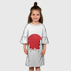 Платье клеш для девочки Снежные ёлочки, цвет: 3D-принт — фото 2