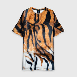 Платье клеш для девочки Шкура тигра Новый год 2022, цвет: 3D-принт