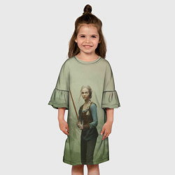 Платье клеш для девочки Цири Ведьмак 2, цвет: 3D-принт — фото 2