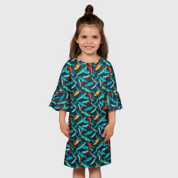 Платье клеш для девочки Рыболовные Воблеры, цвет: 3D-принт — фото 2