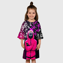 Платье клеш для девочки Игра в кальмара 2022 Топ, цвет: 3D-принт — фото 2