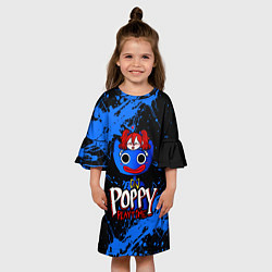 Платье клеш для девочки POPPY PLAYTIME ХАГГИ ВАГГИ КУКЛА НА ГОЛОВЕ, цвет: 3D-принт — фото 2