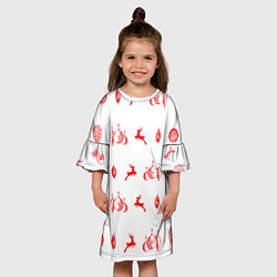 Платье клеш для девочки Новогодняя атрибутика, цвет: 3D-принт — фото 2