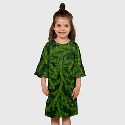 Платье клеш для девочки Текстура Ели Елка Паттерн, цвет: 3D-принт — фото 2