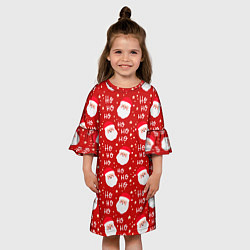 Платье клеш для девочки САНТА КЛАУС НОВЫЙ ГОД, цвет: 3D-принт — фото 2