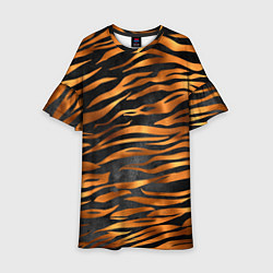 Платье клеш для девочки В шкуре тигра, цвет: 3D-принт