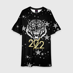 Платье клеш для девочки Символ года тигр 2022 Ура-Ура!, цвет: 3D-принт