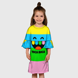 Платье клеш для девочки Toca Boca Logo Тока Бока, цвет: 3D-принт — фото 2
