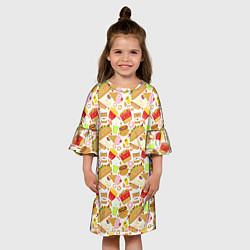 Платье клеш для девочки Продукты Питания, цвет: 3D-принт — фото 2