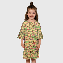 Платье клеш для девочки Гамбургеры Hamburgers, цвет: 3D-принт — фото 2
