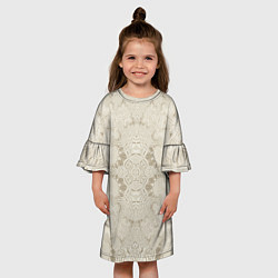 Платье клеш для девочки Коллекция Фрактальная мозаика Бежевый 292-6-n-5-2, цвет: 3D-принт — фото 2