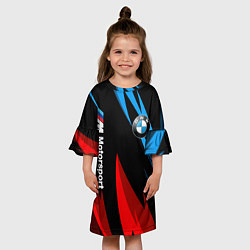 Платье клеш для девочки BMW Логотип Узор, цвет: 3D-принт — фото 2