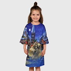 Платье клеш для девочки НОВОГОДНЯЯ АТМОСФЕРА НОВЫЙ ГОД 2022, цвет: 3D-принт — фото 2