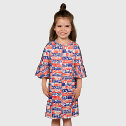 Платье клеш для девочки СССР хроника паттерн, цвет: 3D-принт — фото 2