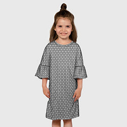Платье клеш для девочки Коллекция Journey Клетка 2 119-9-7-f1 Дополнение к, цвет: 3D-принт — фото 2