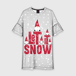Платье клеш для девочки Let it snow - пусть идет снег, цвет: 3D-принт