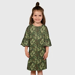 Платье клеш для девочки 23 февраля камуфляж, цвет: 3D-принт — фото 2