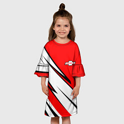 Платье клеш для девочки CHEVROLET Узор Логотип, цвет: 3D-принт — фото 2
