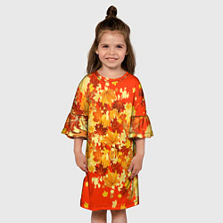 Платье клеш для девочки Кленовый листопад, цвет: 3D-принт — фото 2